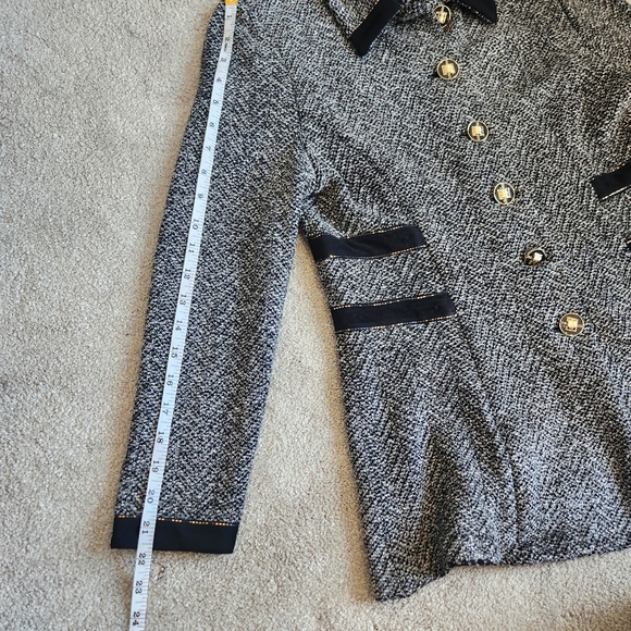 St John Marie Gray Soft Wool Blend Prep Jacket Knit Blazer Classic Luxury Size 8 - Picture 14 of 16
